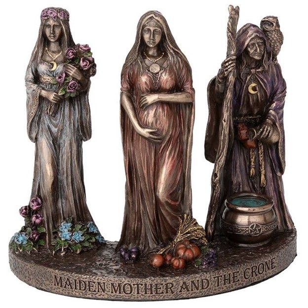 Triple Goddess Maiden Mother and Crone Statue