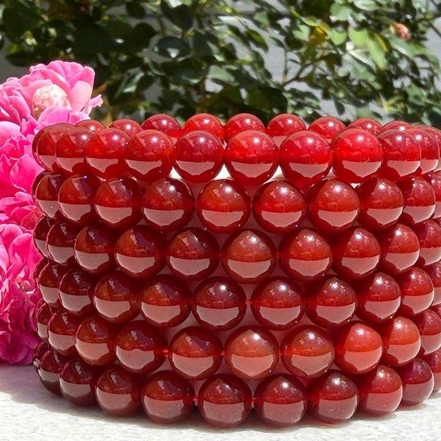 Natural Carnelian 8mm Crystal Healing Stretch Bracelet