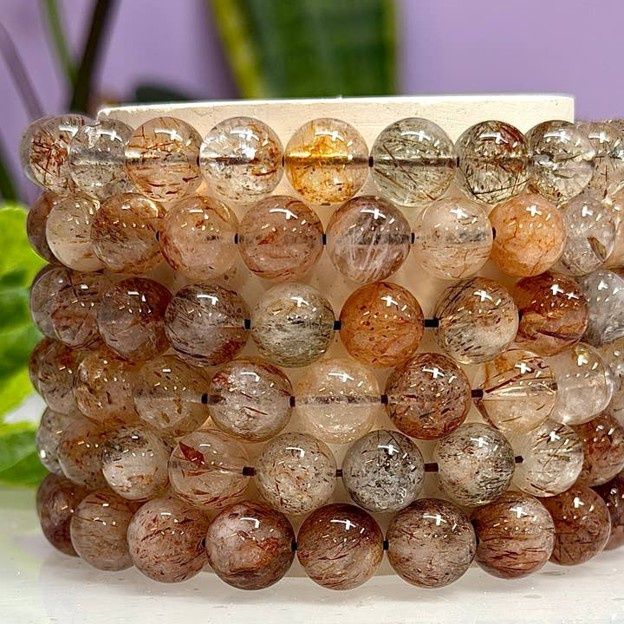 Rutilated Quartz Crystal Stretch Bracelets