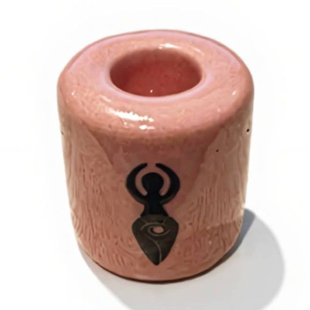 Ceramic Ritual Candle Holder Pink Goddess