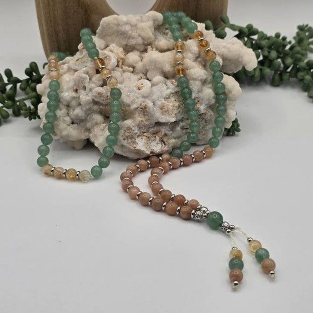 Mala 108 Bead Green Aventurine/Citrine/Sunstone