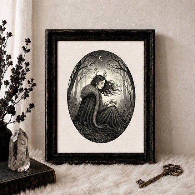 Winter Vigil | Gothic Folklore Art Print