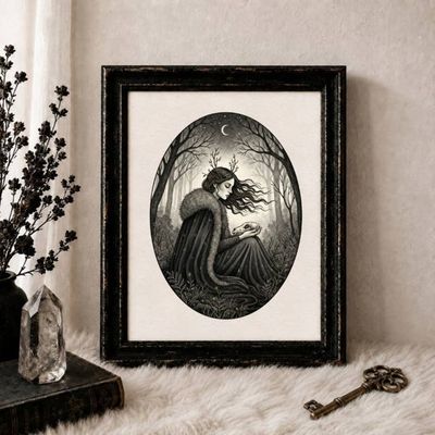 Winter Vigil | Gothic Folklore Art Print
