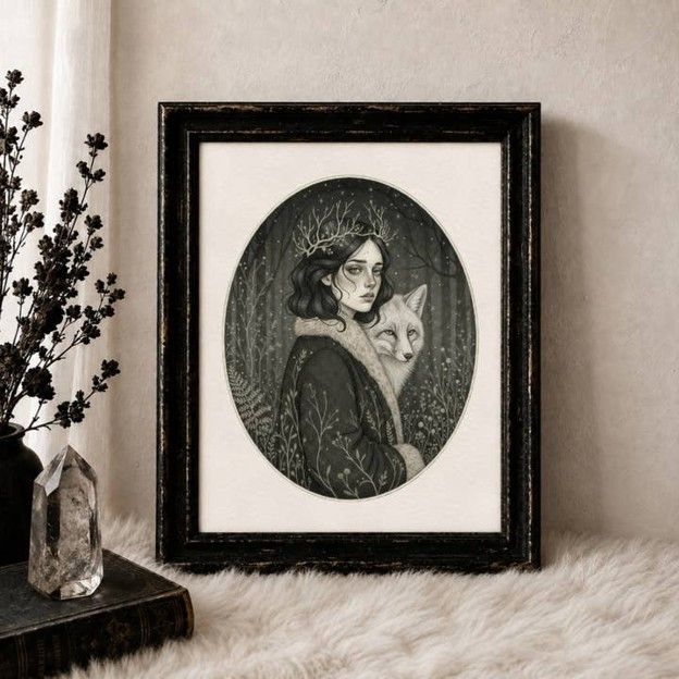 The Winter Fox | Gothic Folklore Art Print