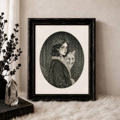 The Winter Fox | Gothic Folklore Art Print