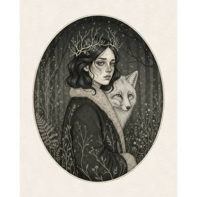 The Winter Fox | Gothic Folklore Art Print
