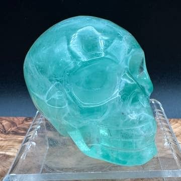 Green Fluorite Skull