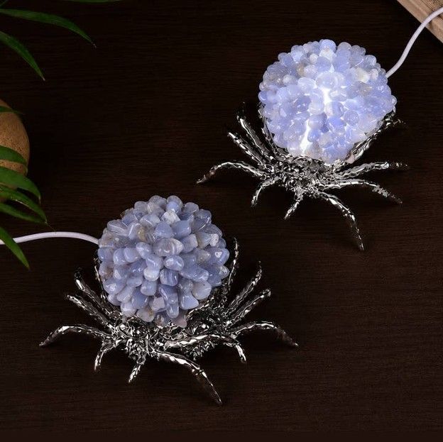 Crystal Spider Lamp – Blue Agate