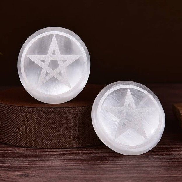 Selenite Pentacle Circle