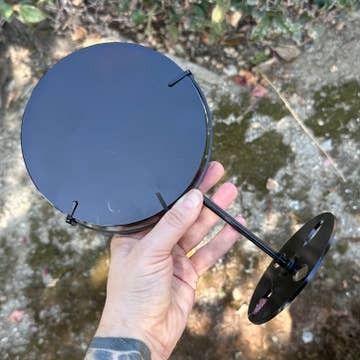 Med -  Obsidian Scrying Mirror with Stand