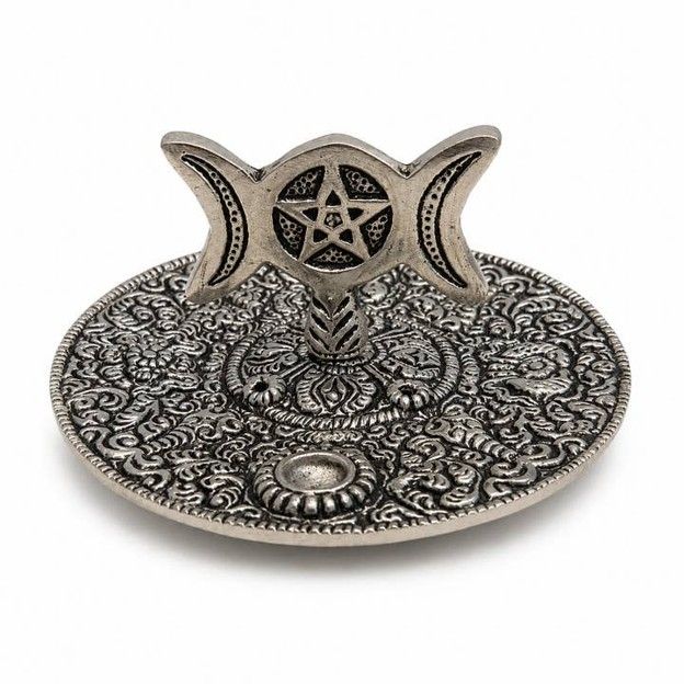 Triple Moon Round Incense Burner