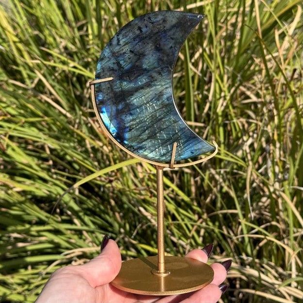 Labradorite Moon with Stand
