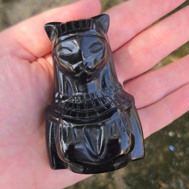 Black Obsidian Bastet Bust