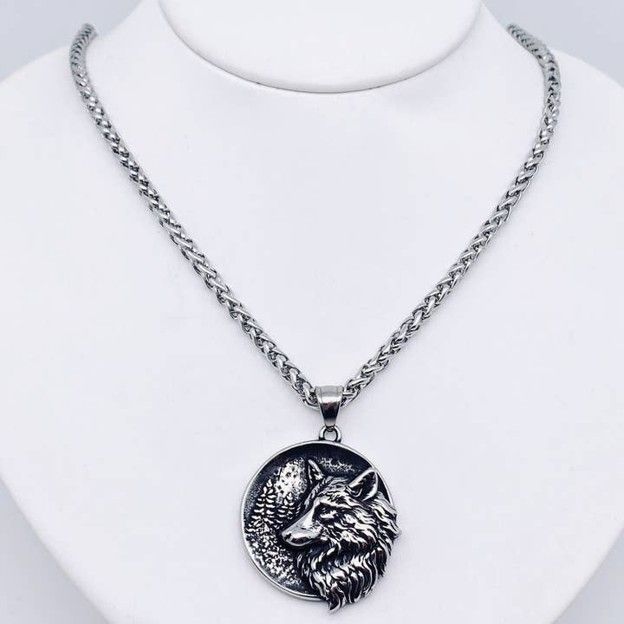 Wolf Head Stainless Steel - Pendant Necklace