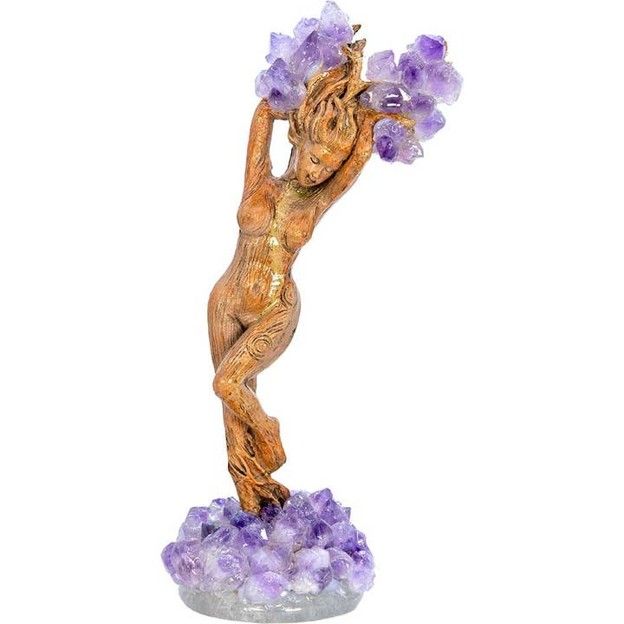 Forest Tree Goddess Statue - Amethyst Clusters