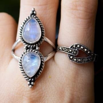Moonstone Ring- Double Tear