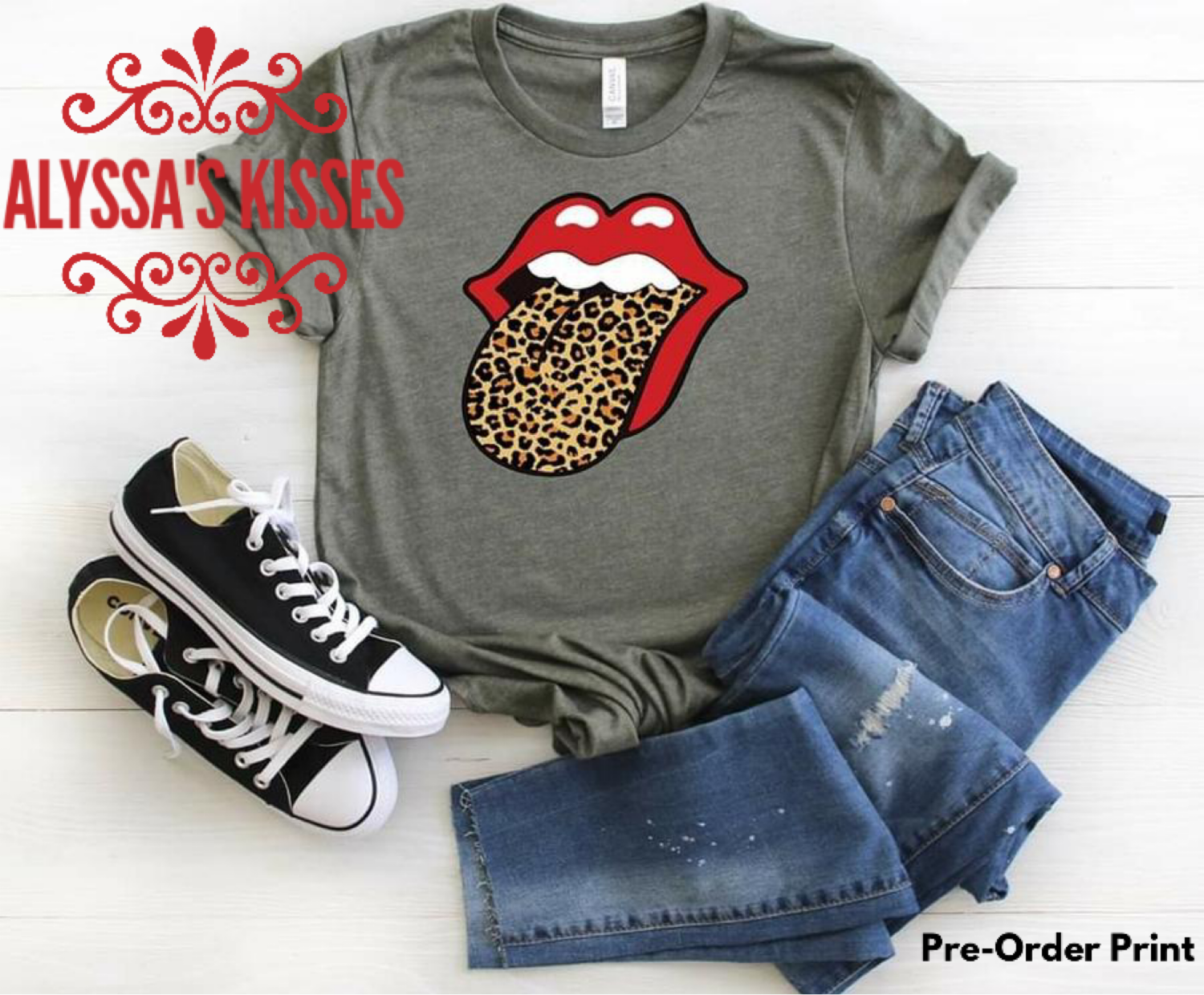 Rock-n-Roll Leopard Lips- RED