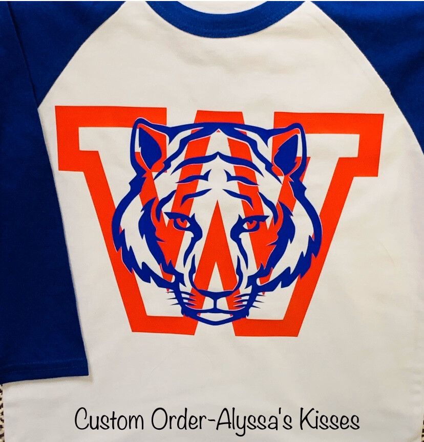Wharton Tigers - Red W - School Spirit 