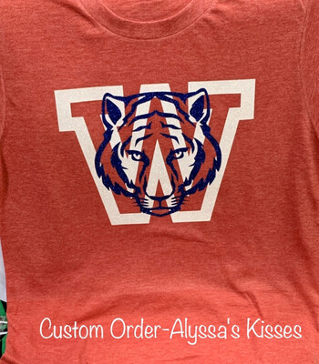 Wharton Tigers - White W School Spirit 