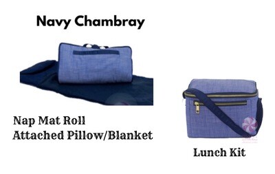 Navy Chambray - Nap Mat (option Lunch Kit)