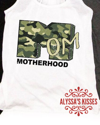 Camouflage Mom Distressed- Motherhood 