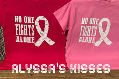 No One Fights Alone - Cancer Awareness Ribbon