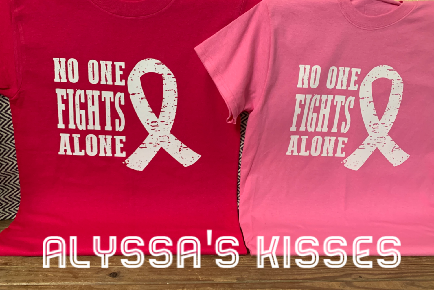 No One Fights Alone - Cancer Awareness Ribbon