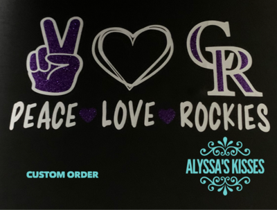 Peace - Love - Custom Title (Baseball/Softball, etc.) 