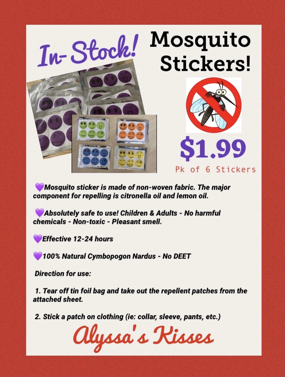 Mosquito Repellent Stickers