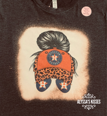 Baseball - Astros Lady Glasses Orange Leopard 