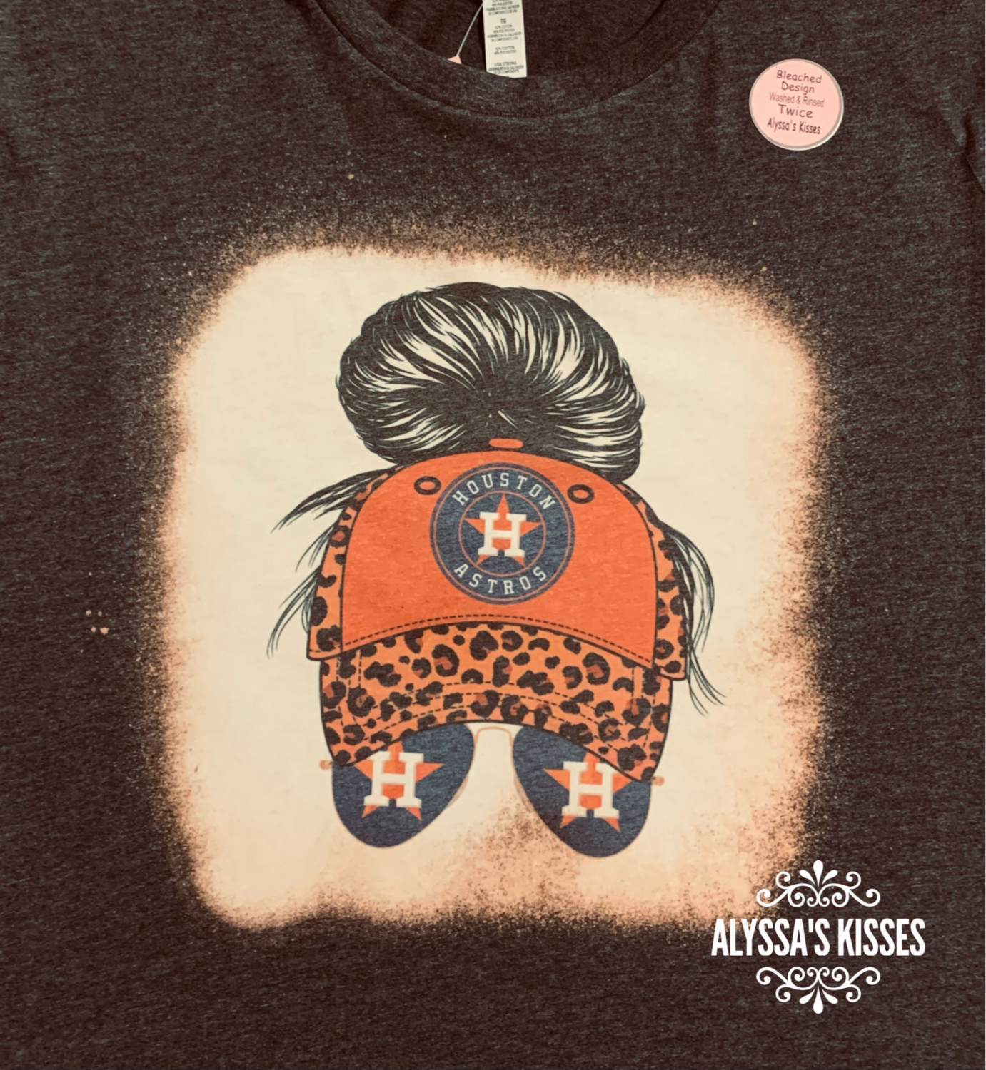 Baseball - Astros Lady Glasses Orange Leopard 
