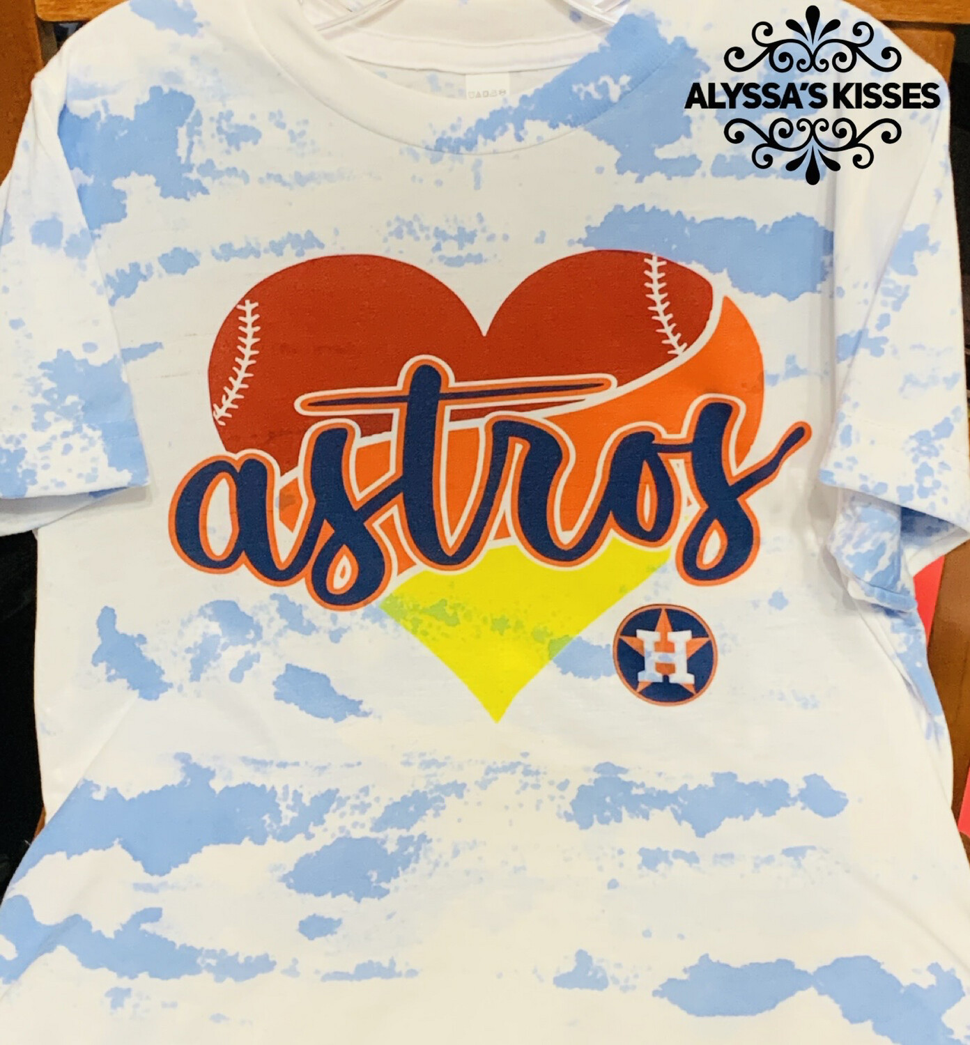 Baseball - Astros Tri-Color Heart