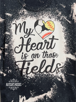 Custom My Heart Is On Those Fields - Baseball, Softball, Soccer, Golf, 8 Ball, Bowling, Tennis, Football, Basketball, Volleyball