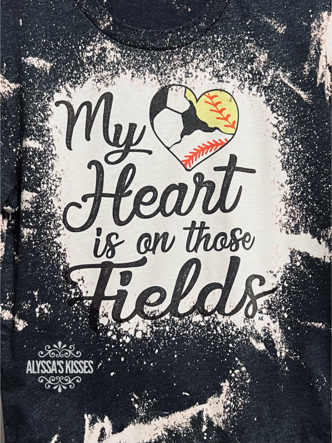 Custom My Heart Is On Those Fields - Baseball, Softball, Soccer, Golf, 8 Ball, Bowling, Tennis, Football, Basketball, Volleyball