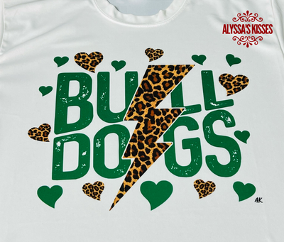 BOLING BULLDOGS - Hearts Leopard School Spirit (May request custom design / different team)