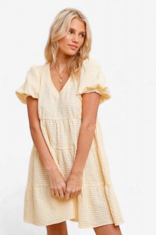 Bubble Sleeve Mini Dress