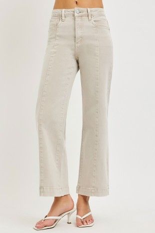 Almond Wide Leg Denim, Size: 0