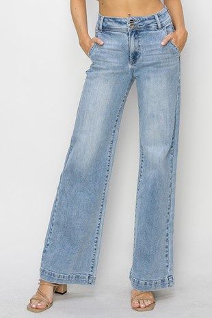 High Rise Double Button Jeans