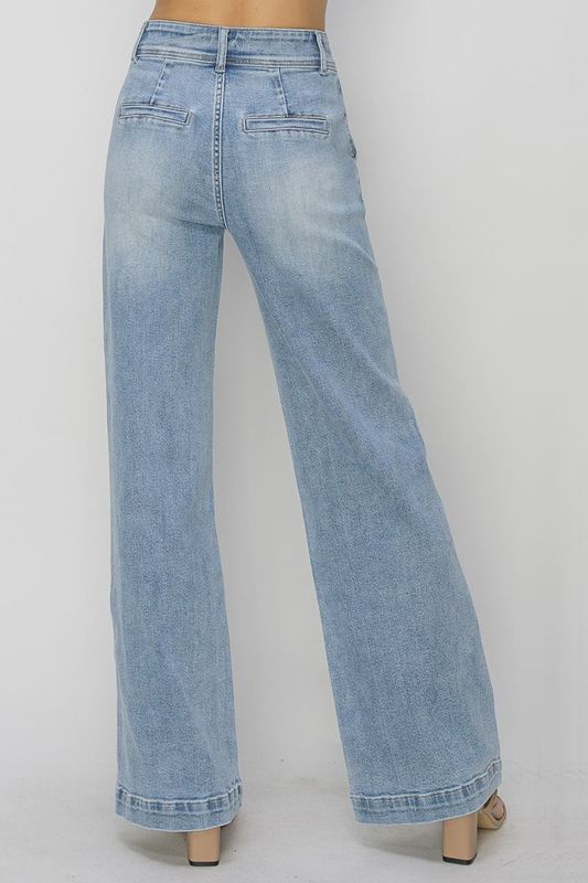 High Rise Double Button Jeans