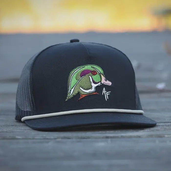 Wood Duck Head — All Black Rope