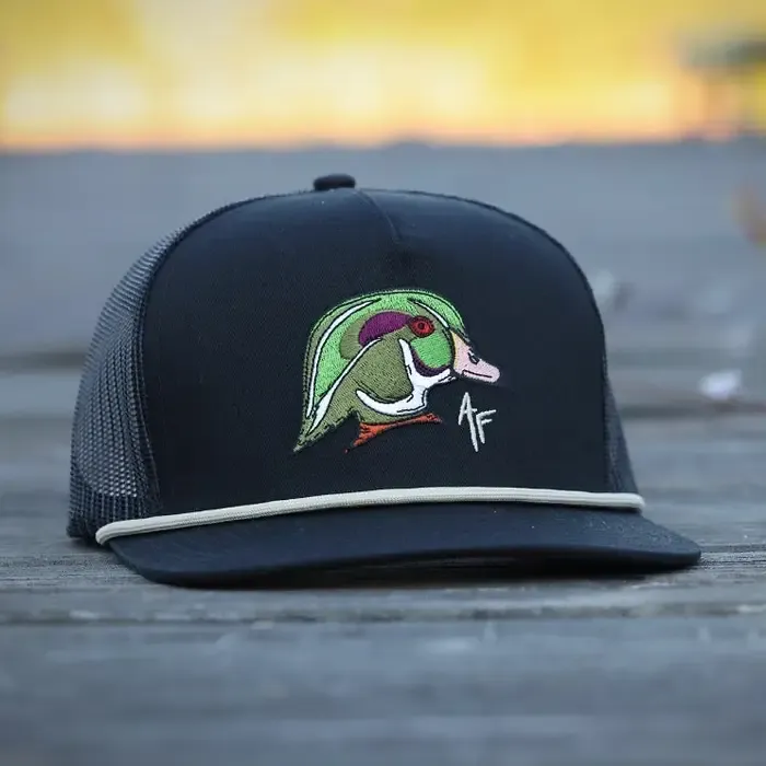 Wood Duck Head — All Black Rope