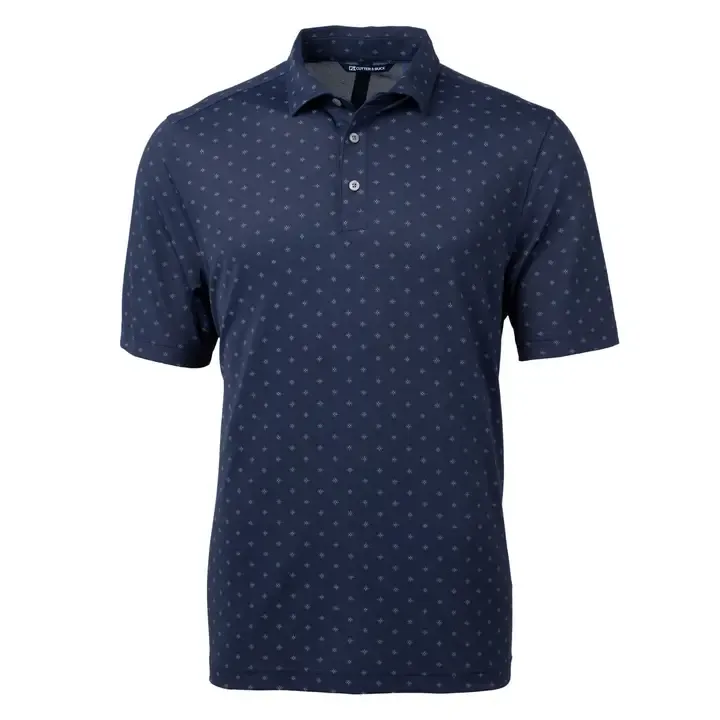 Eco Pique Tile Print Button Up