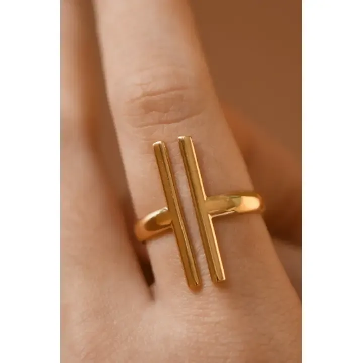 The Twin Line - Gold Ring