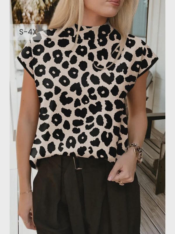 Leopard Mock Neck Sweater