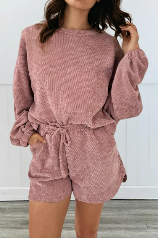 Drawstring Shorts Set