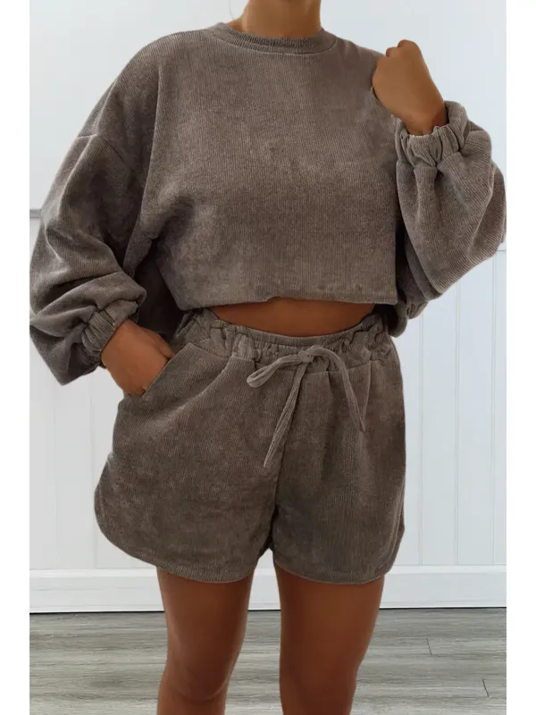 Drawstring Shorts Set