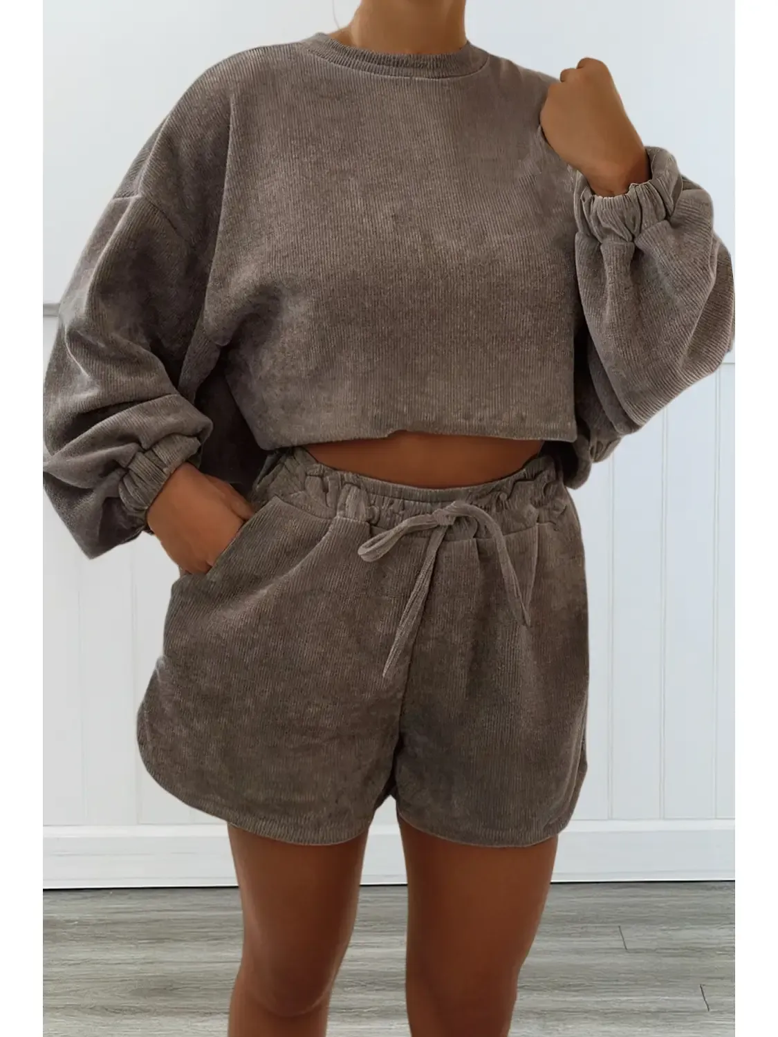Drawstring Shorts Set