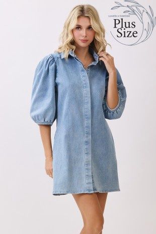Denim Puff Sleeve Dress