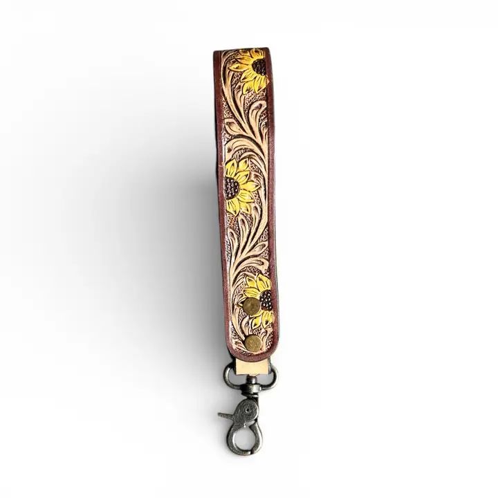 Sunflower Leather Wristband