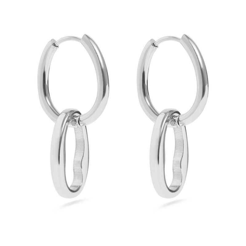 18K Gold PVD Interlocked Oval Earrings
